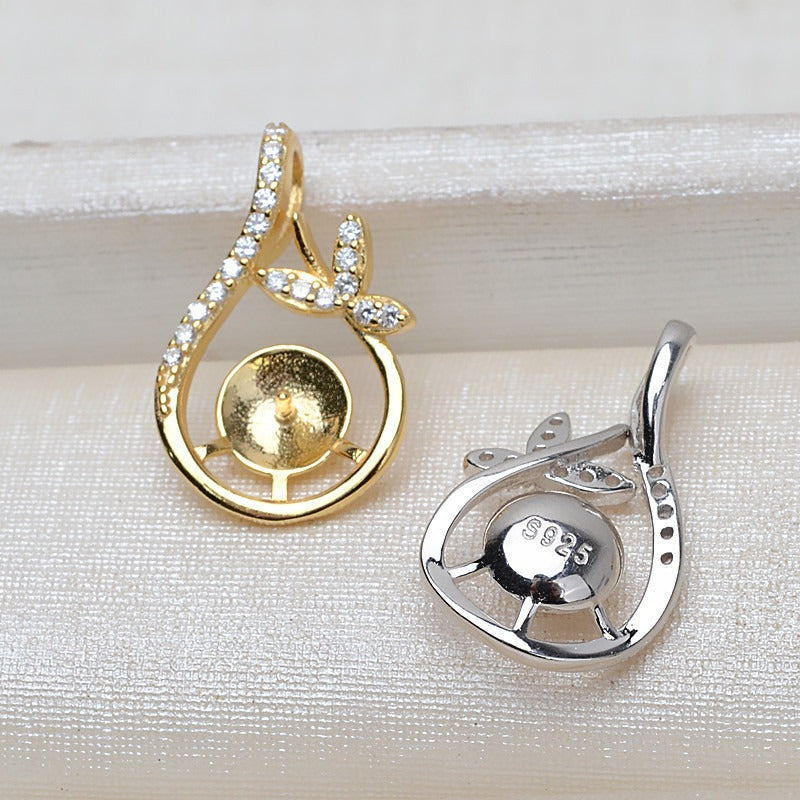 S925 Sterling Silver Butterfly Pearl Pendant Setting