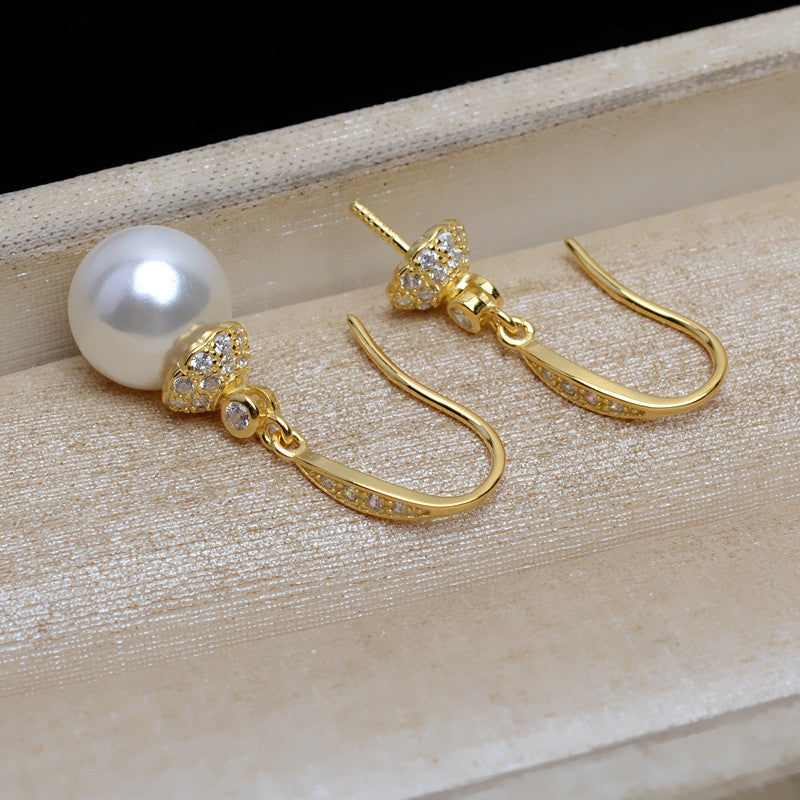 LuxuryWomenSilverPearlHookEarringMounting