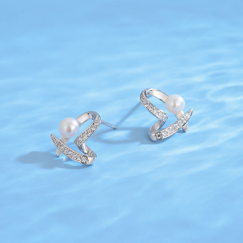 5A Cubic Zirconia Heart Pearl Earring Settting-Feliz Pearl - Feliz Pearl