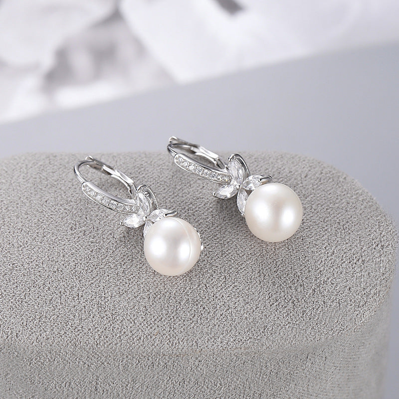 Luxury CZ Flower Pearl Earring Settings-Jewelry Setting Supplier - Feliz Pearl
