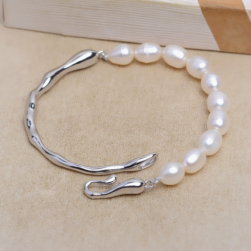 Vintage AB Style Pearl Bracelet S925 Silver Bracelet Setting - Feliz Pearl
