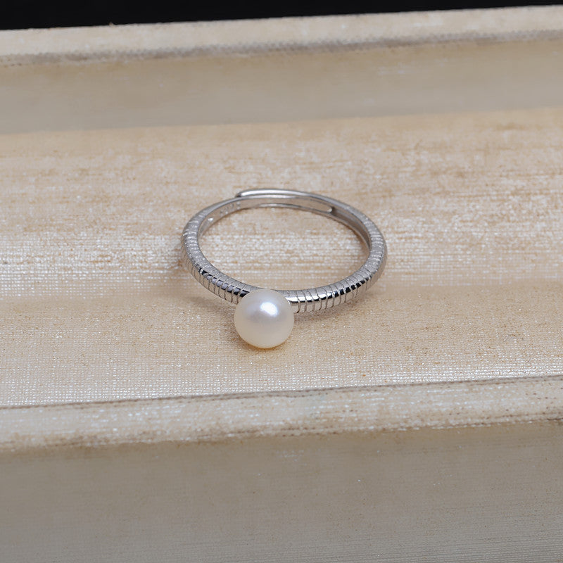 Daily Snake Chain Pearl Ring Setting-S925 Sterling Silver - Feliz Pearl