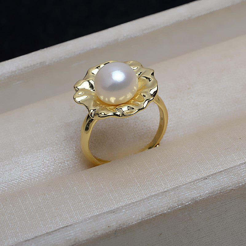 Summer Vibe S925 Sterling Silver Lotus Leaf Pearl Ring Mounting - Feliz Pearl