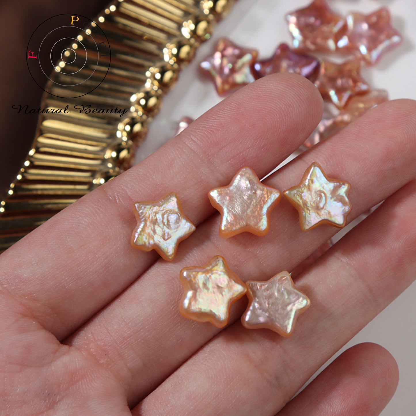 champagne color star baroque pearls