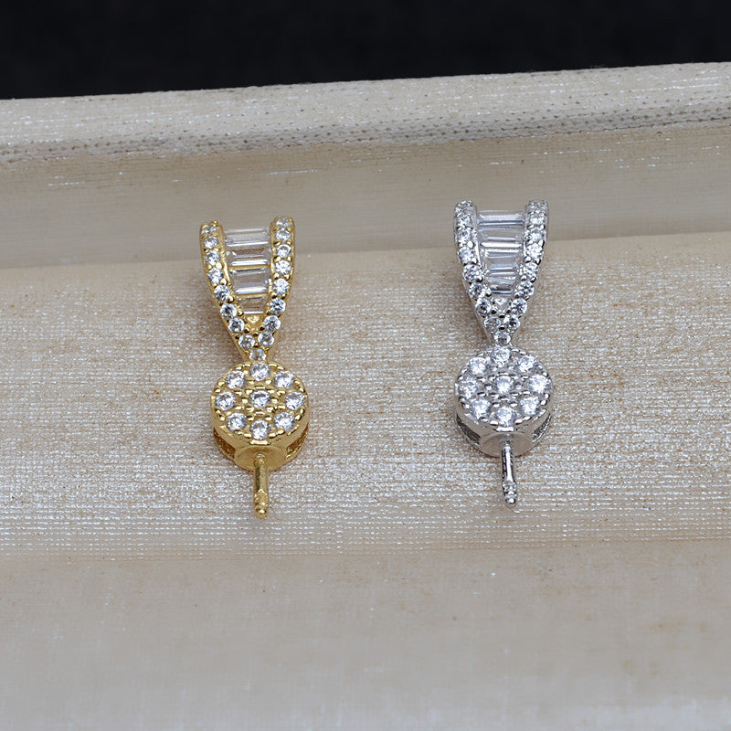 Luxury Cubic Zirconia Pearl Pendant Setting-S925 Sterling Silver - Feliz Pearl