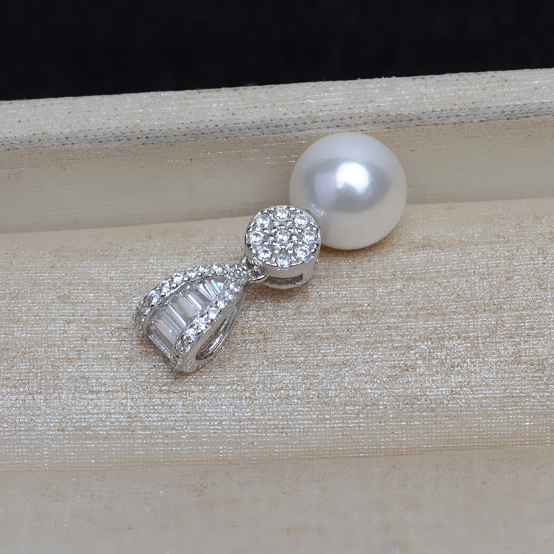 Luxury Cubic Zirconia Pearl Pendant Setting-S925 Sterling Silver - Feliz Pearl