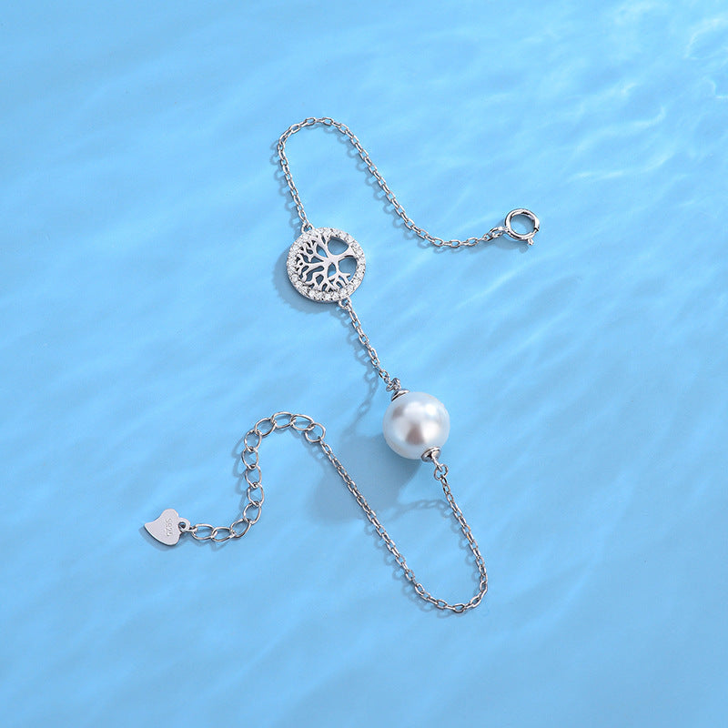 Tree of Life Pearl Bracelet Setting-Women Silver Jewelry Setting - Feliz Pearl
