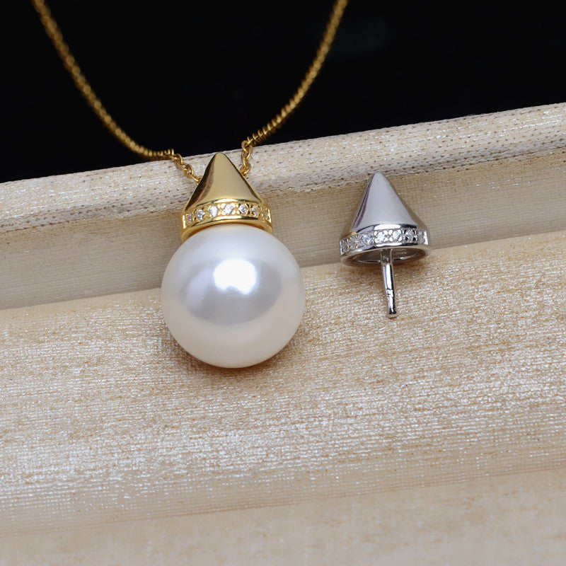 S925 Sterling Silver Cone Pendant Setting-Feliz Pearl - Feliz Pearl