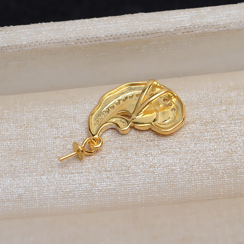 Silver Ocean Wave Pearl Pendant Setting-Pearl Jewelry Supplier - Feliz Pearl