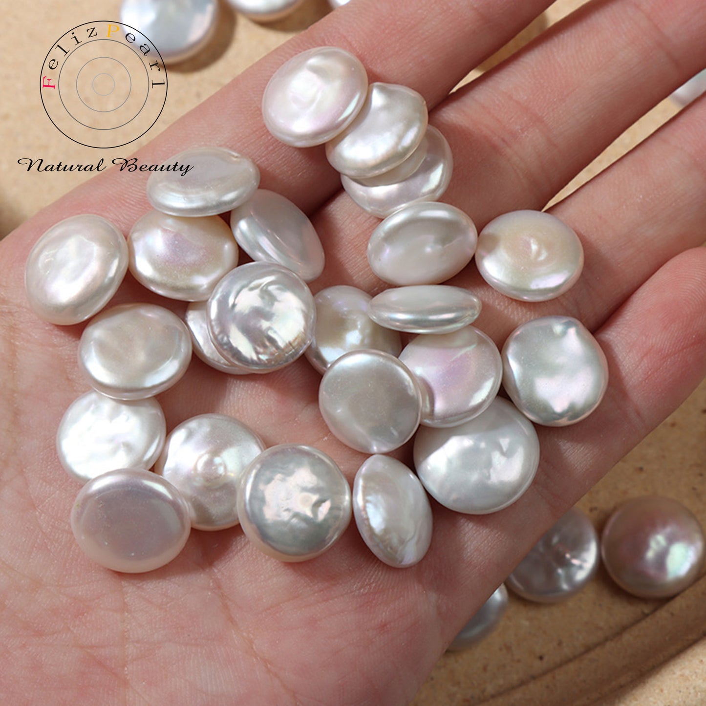 12-13mm Coin Shape Baroque Loose Pearls Freshwater Pearl Wholesale