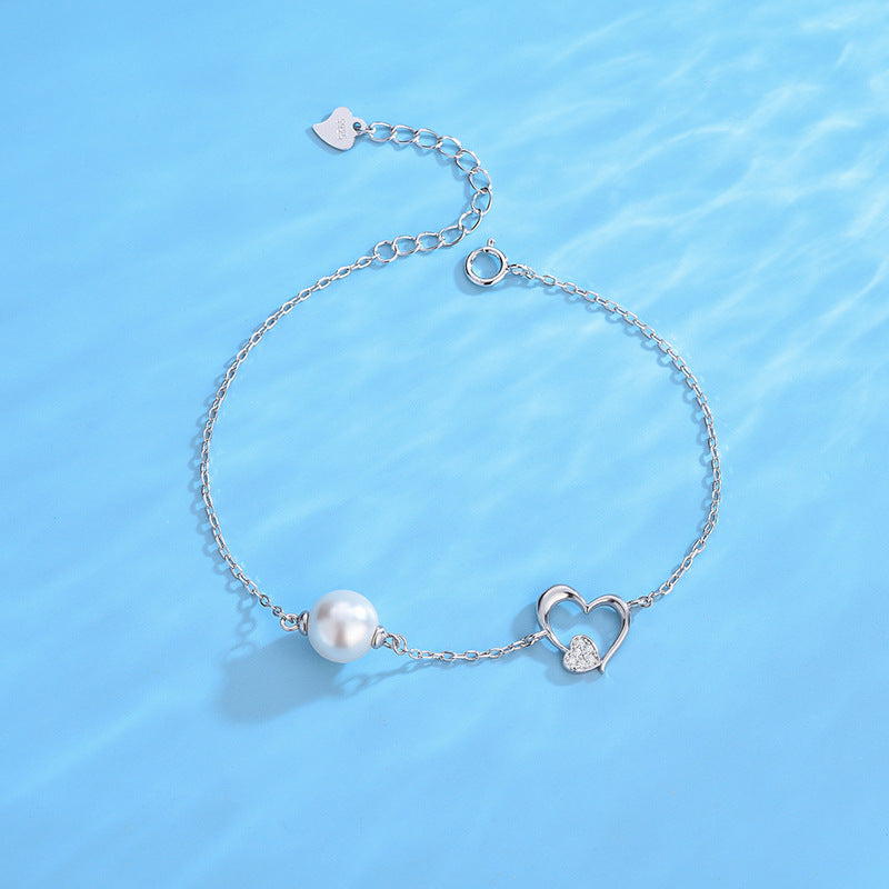 Heart Pearl Bracelet Setting-S925 Silver Jewelry Setting Wholesale - Feliz Pearl