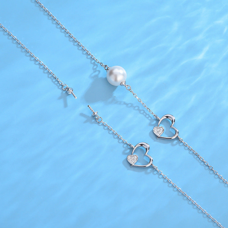 Heart Pearl Bracelet Setting-S925 Silver Jewelry Setting Wholesale - Feliz Pearl