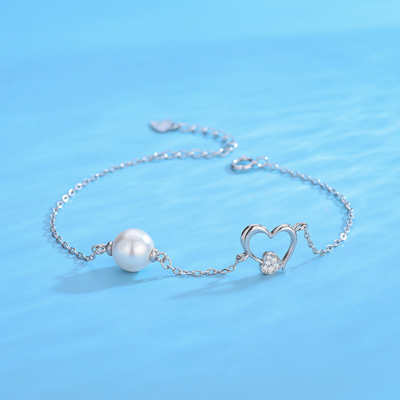 Heart Pearl Bracelet Setting-S925 Silver Jewelry Setting Wholesale - Feliz Pearl