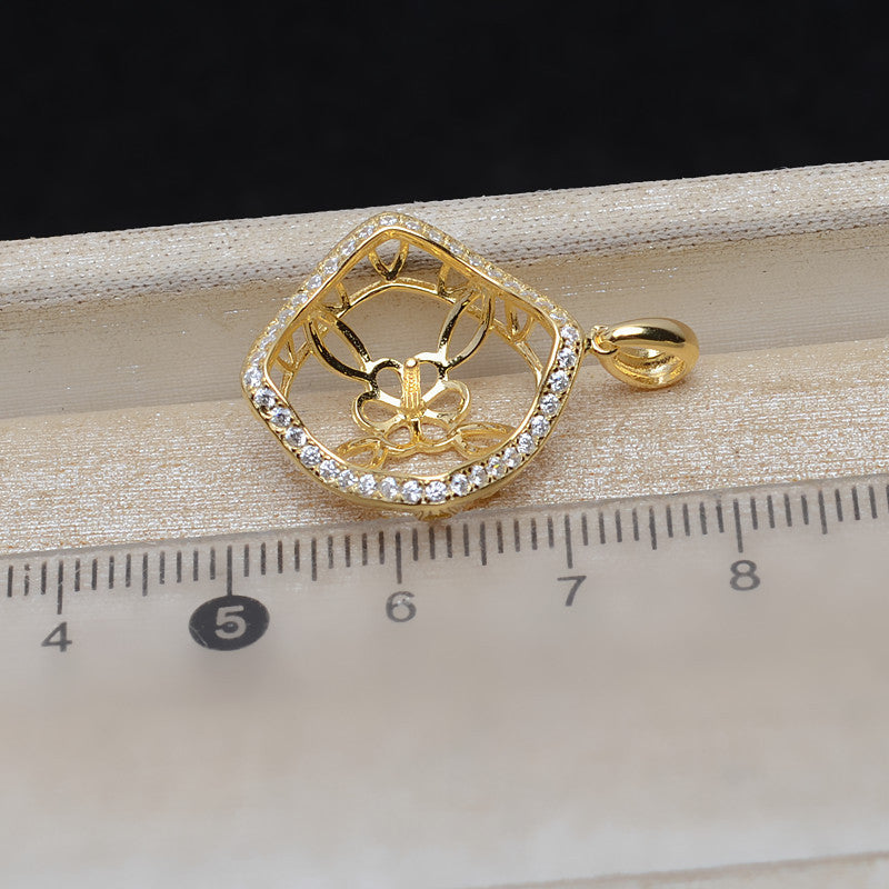 Cubic Zirconia Pearl Pendant Setting-S925 Sterling Silver - Feliz Pearl