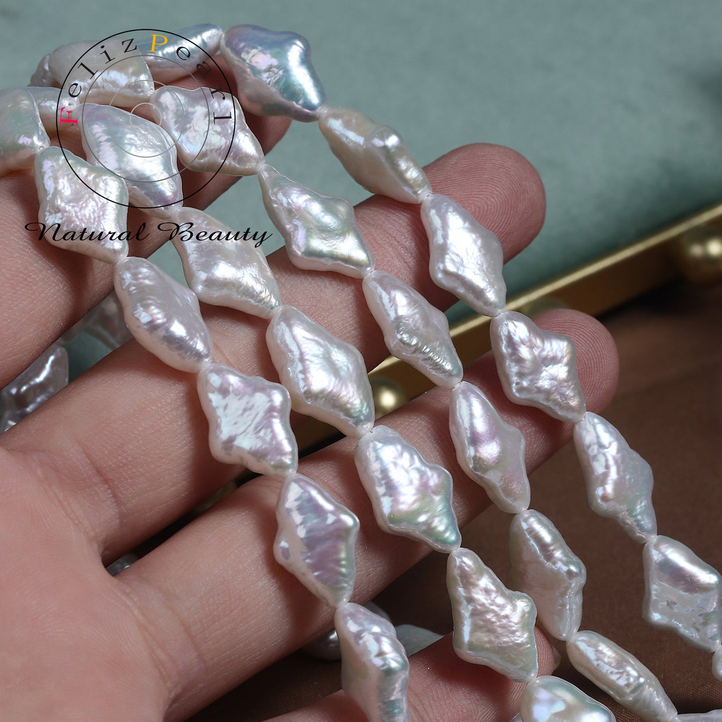 baroque pearl cross shape