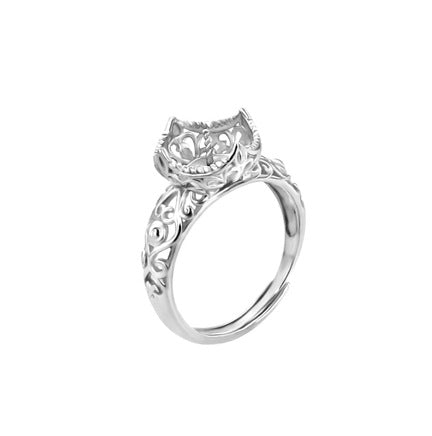 Luxury Hollow Design S925 Sterling Silver Pearl Ring Setting - Feliz Pearl