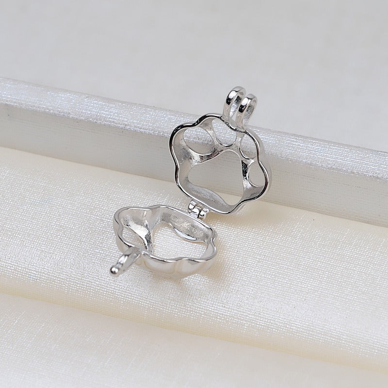 S925 Silver Animal Paw Pearl Cage Pendant - Feliz Pearl
