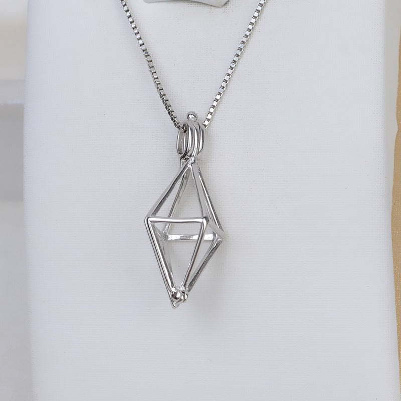 Wholesale S925 Silver Diamond Pearl Cage Pendant - Feliz Pearl