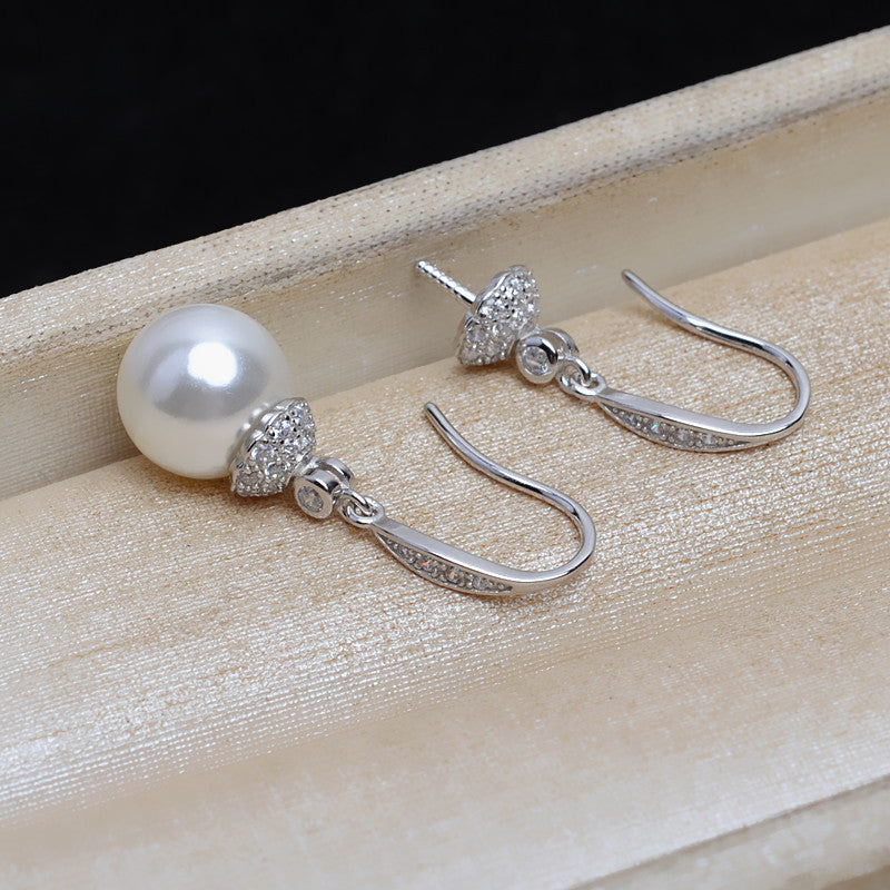 WholesaleLuxuryWomenSilverPearlHookEarringMounting