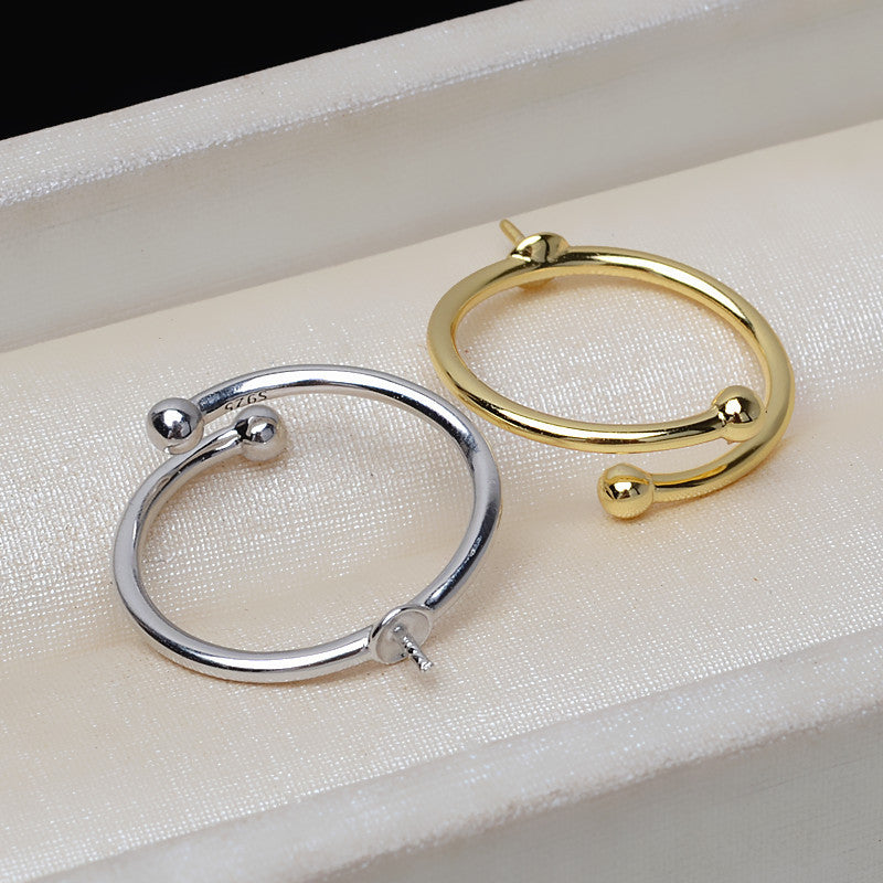 Adjustable Pearl Ring Findings-S925 Sterling Silver