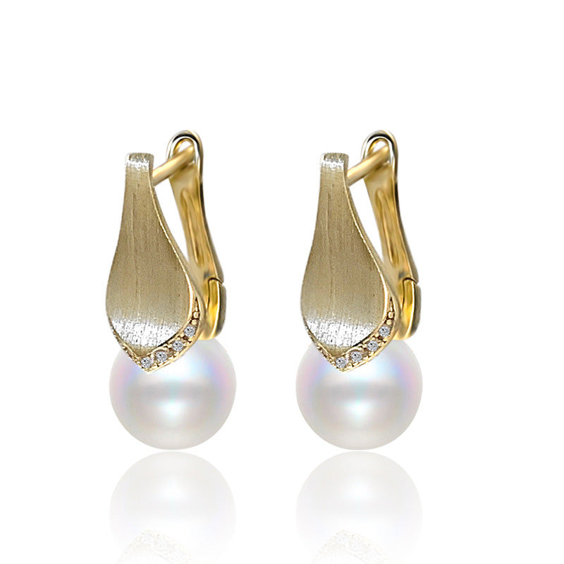 Rhodium Plated Clip On Pearl Earring Settings-Feliz Pearl - Feliz Pearl