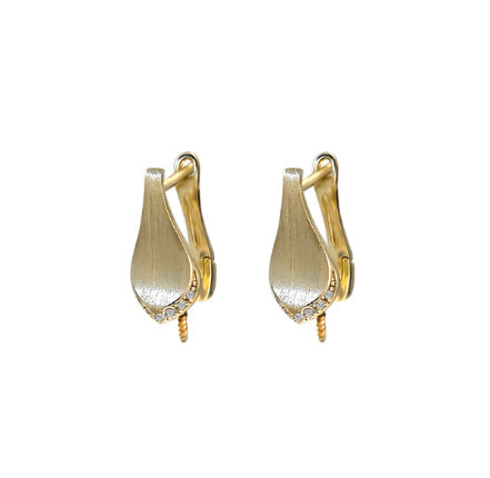 Rhodium Plated Clip On Pearl Earring Settings-Feliz Pearl - Feliz Pearl