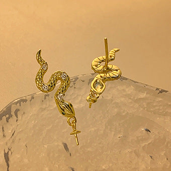Cubic Zirconia Snake Earring Setting-Pearl Jewelry Setting Supply - Feliz Pearl