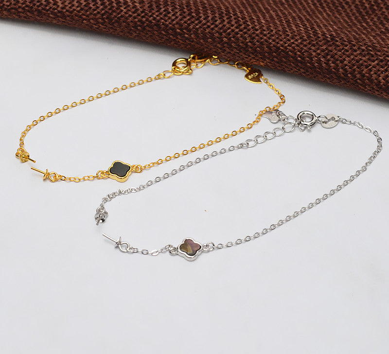 Four Leaf Clover Women Pearl Bracelet Setting-Feliz Pearl - Feliz Pearl 