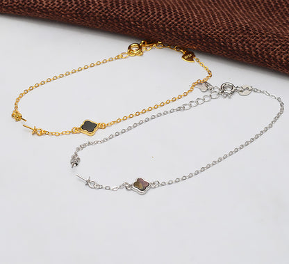 Four Leaf Clover Women Pearl Bracelet Setting-Feliz Pearl - Feliz Pearl 