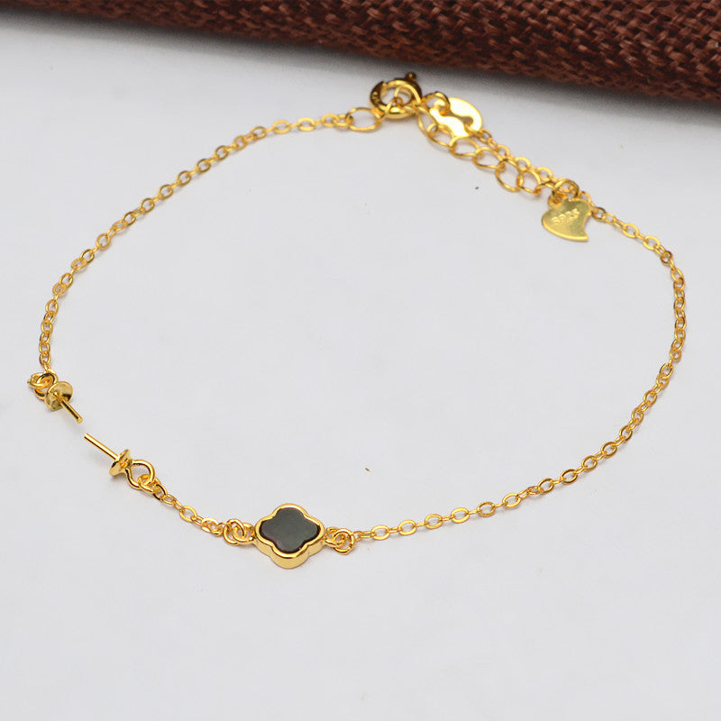 Four Leaf Clover Women Pearl Bracelet Setting-Feliz Pearl - Feliz Pearl 