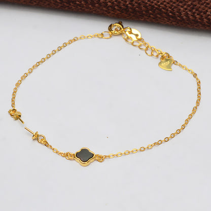Four Leaf Clover Women Pearl Bracelet Setting-Feliz Pearl - Feliz Pearl 