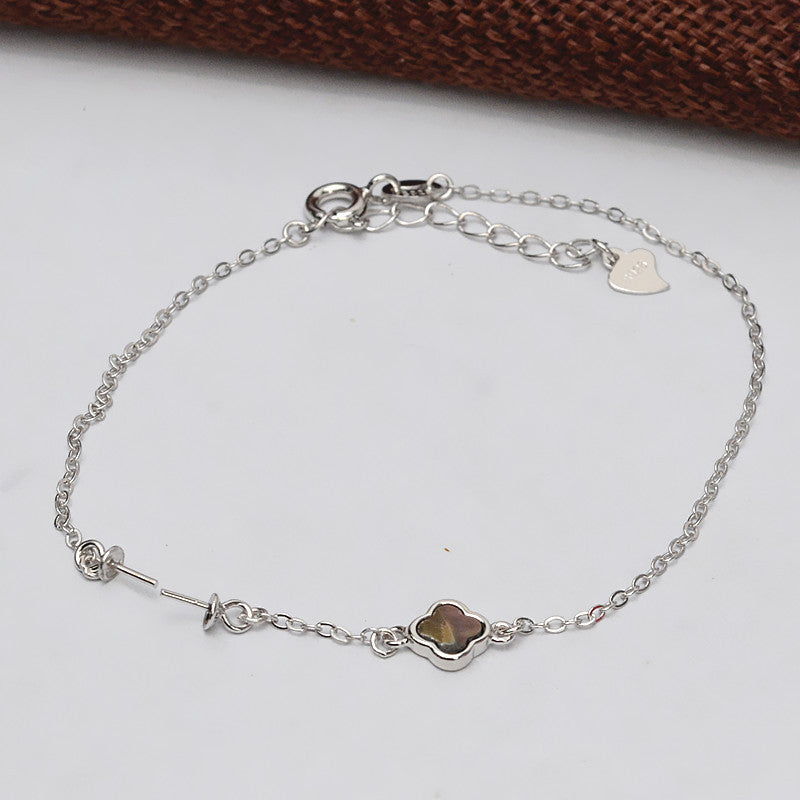 Four Leaf Clover Women Pearl Bracelet Setting-Feliz Pearl - Feliz Pearl 