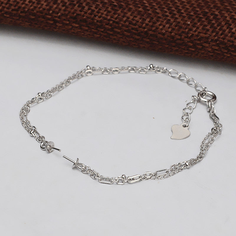 Double Layer Women Pearl Bracelet Setting-S925 Sterling Silver - Feliz Pearl 