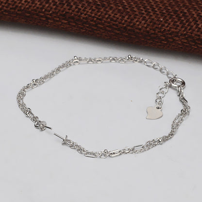 Double Layer Women Pearl Bracelet Setting-S925 Sterling Silver - Feliz Pearl 