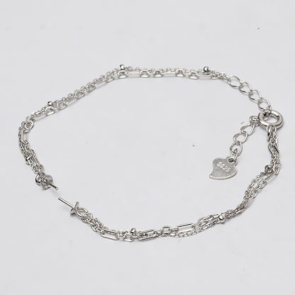 Double Layer Women Pearl Bracelet Setting-S925 Sterling Silver - Feliz Pearl 