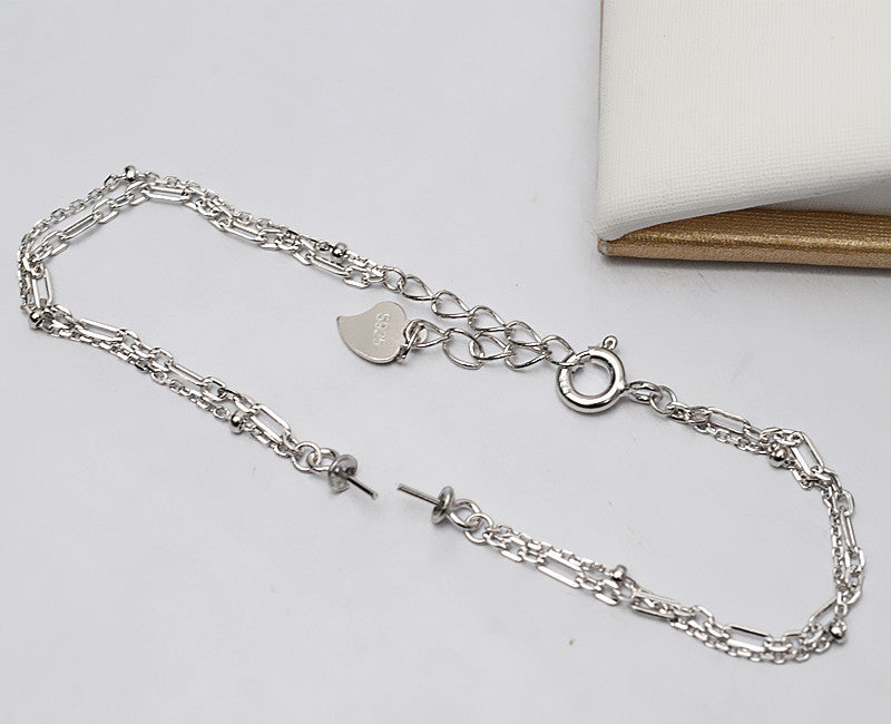 Double Layer Women Pearl Bracelet Setting-S925 Sterling Silver - Feliz Pearl 