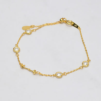 S925 Sterling Silver Cubic Zieconia Pearl Bracelet Setting - Feliz Pearl 