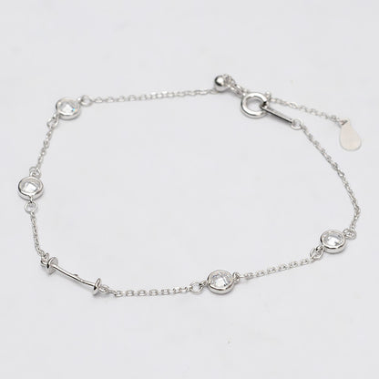 S925 Sterling Silver Cubic Zieconia Pearl Bracelet Setting - Feliz Pearl 