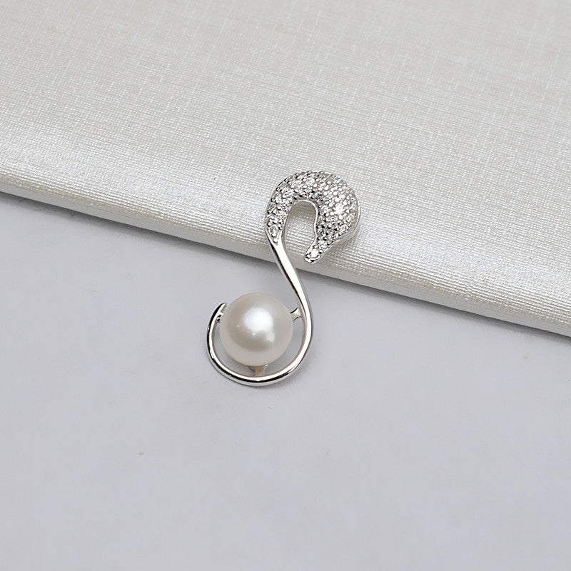 Half Finished Swan Pearl Pendant Setting-S925 Sterling Silver - Feliz Pearl 