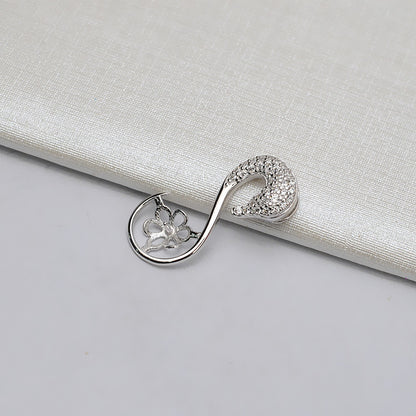 Half Finished Swan Pearl Pendant Setting-S925 Sterling Silver - Feliz Pearl 