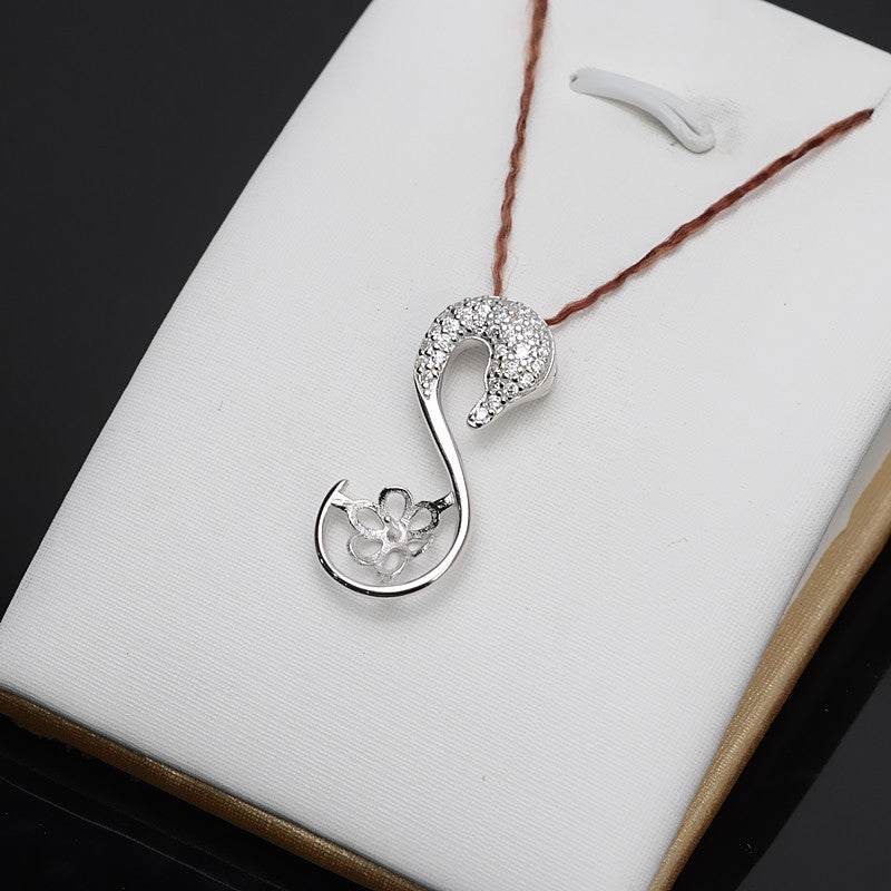 Half Finished Swan Pearl Pendant Setting-S925 Sterling Silver - Feliz Pearl 