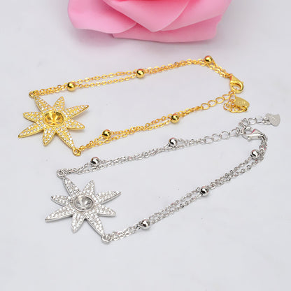 Silver Starfish Pearl Bracelet Setting-Jewelry DIY Settings - Feliz Pearl 