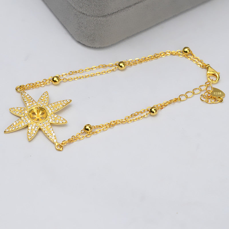 Silver Starfish Pearl Bracelet Setting-Jewelry DIY Settings - Feliz Pearl 