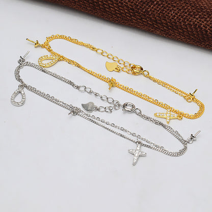 Cross Decoration Pearl Bracelet Setting-Jewelry DIY Settings - Feliz Pearl 