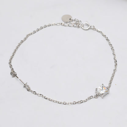 Cubic Zirconia Square Pearl Bracelet Setting-Jewelry DIY - Feliz Pearl 