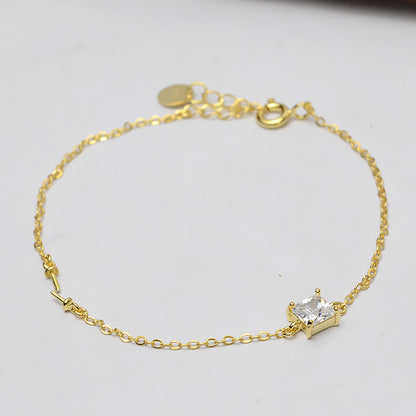 Cubic Zirconia Square Pearl Bracelet Setting-Jewelry DIY - Feliz Pearl 