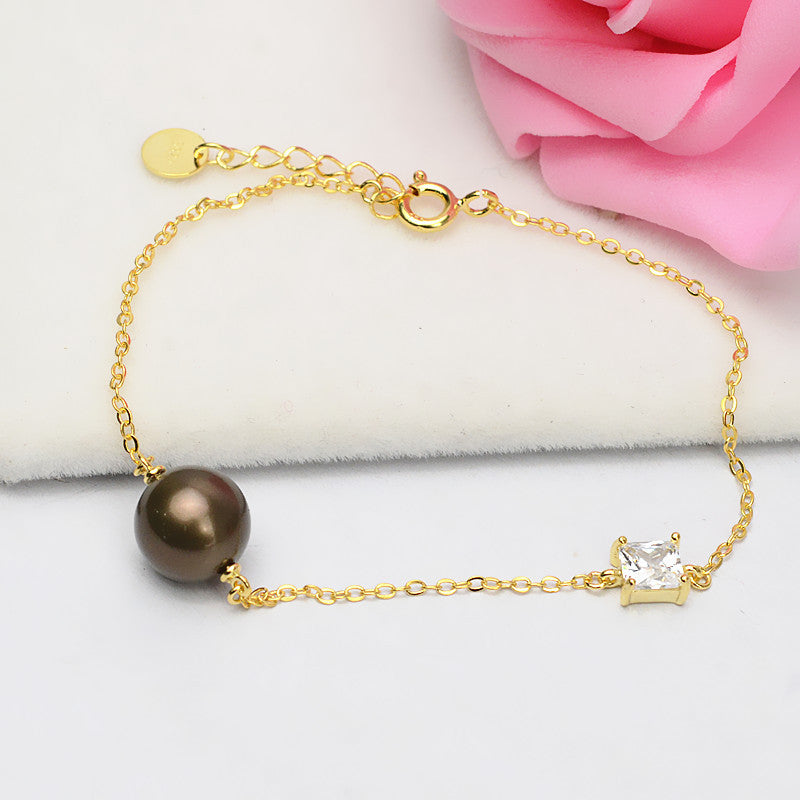 Cubic Zirconia Square Pearl Bracelet Setting-Jewelry DIY - Feliz Pearl 