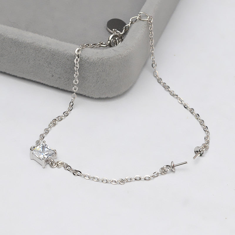 Cubic Zirconia Square Pearl Bracelet Setting-Jewelry DIY - Feliz Pearl 