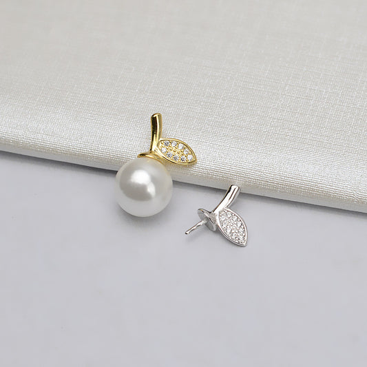 Wholesale Apple Leaves Pearl Pendant Settings-S925 Sterling Silver - Feliz Pearl 