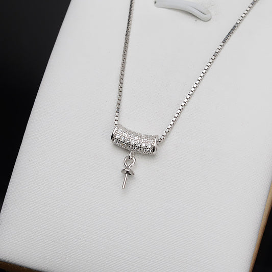 Daily Tube Design Pearl Pendant Setting-S925 Sterling Silver - Feliz Pearl 